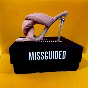 Misguided Faux Suede Pink Mules (NIB)